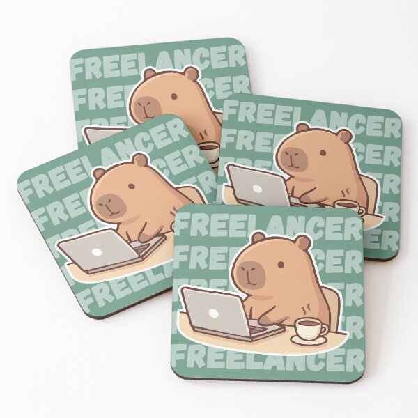 Item preview, Freelancer Capybara Working From Home – Remote Work Life Art designed and sold by Nubesss.