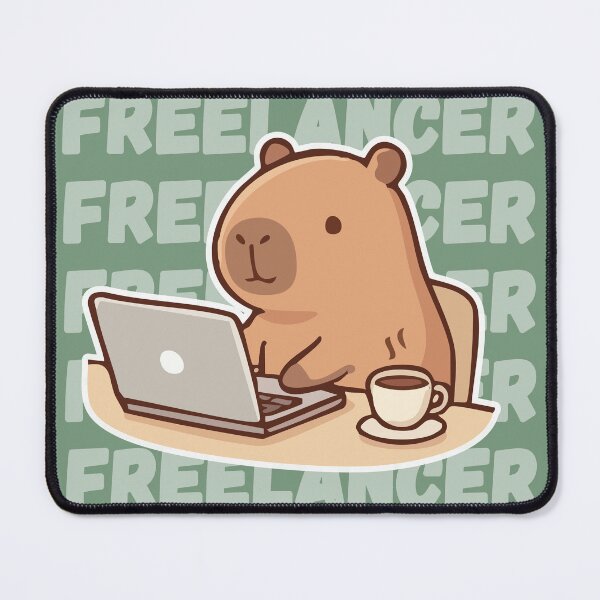 Item preview, Freelancer Capybara Working From Home – Remote Work Life Art designed and sold by Nubesss.