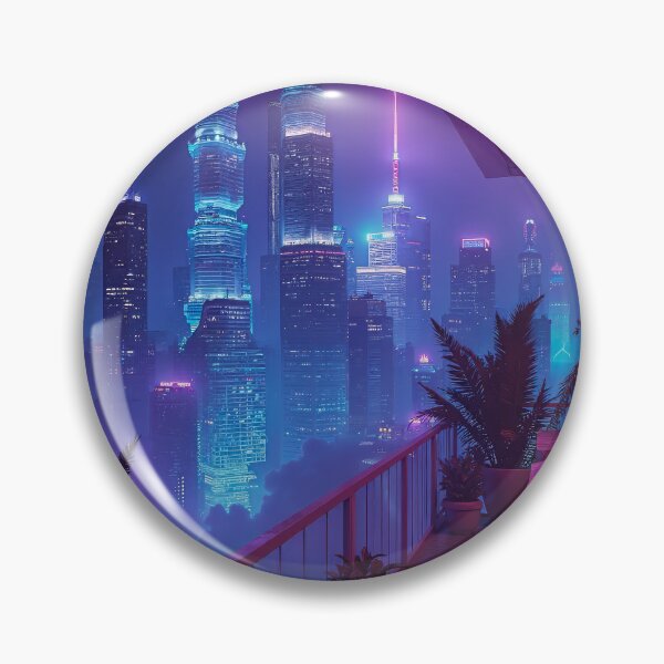 Item preview, Neon Skyline Balcony designed and sold by Synthwave Solaris.