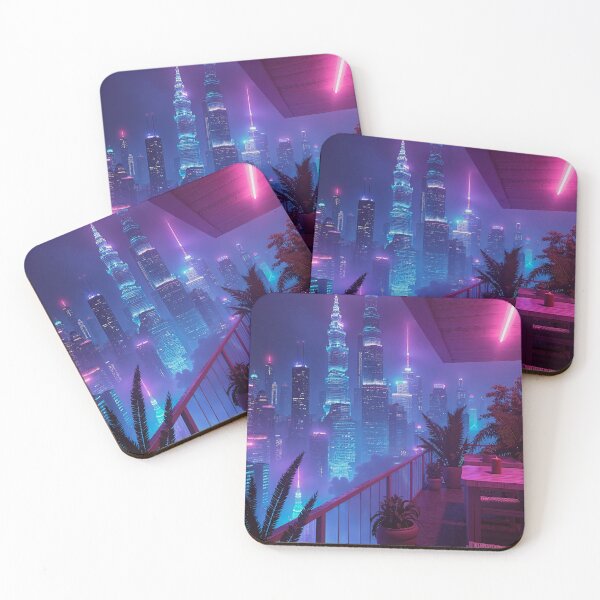 Item preview, Neon Skyline Balcony designed and sold by Synthwave Solaris.