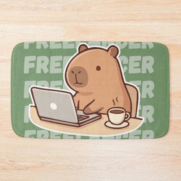 Item preview, Freelancer Capybara Working From Home – Remote Work Life Art designed and sold by Nubesss.