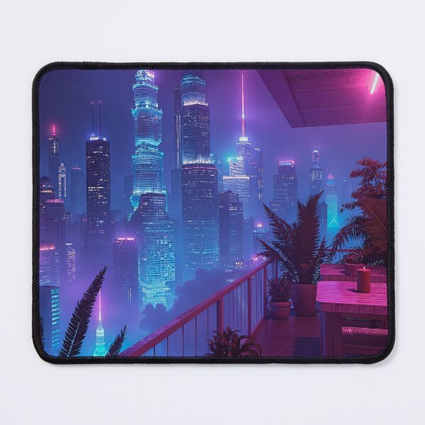 Item preview, Neon Skyline Balcony designed and sold by Synthwave Solaris.