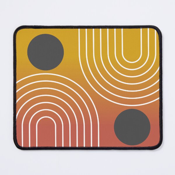 Item preview, Mid-Century Modern Geometric Rainbow and Sun Abstract - Mustard Vinyl Gradient designed and sold by nineFlorals.
