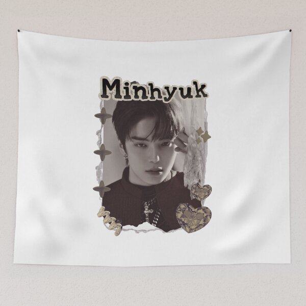 Item preview, Monsta Minhyuk Kpop Solo Artist Scrapbook Collage Cozy Y2K Vintage Design Korean Boy Group Portrait Art designed and sold by HELL0WBELLO.
