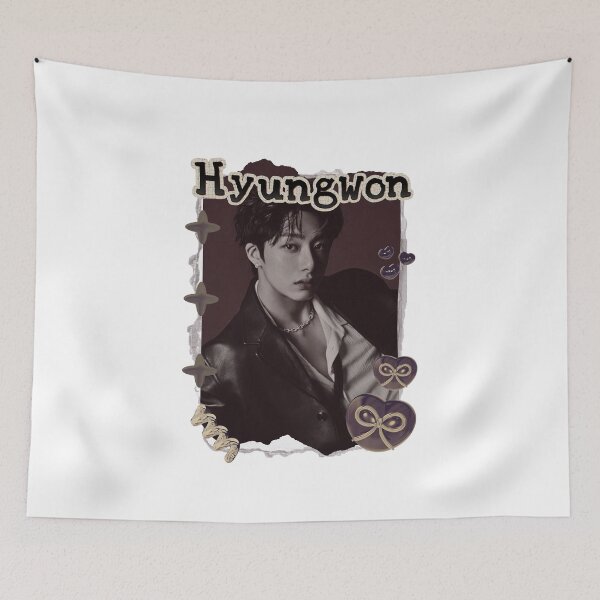 Item preview, Monsta Hyungwon Kpop Solo Artist Scrapbook Collage Cozy Y2K Vintage Design Korean Boy Group Portrait Art designed and sold by HELL0WBELLO.
