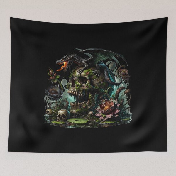 Item preview, Creepy Skull Illustration – Spooky Horror Graphic for Apparel designed and sold by artedigital99.