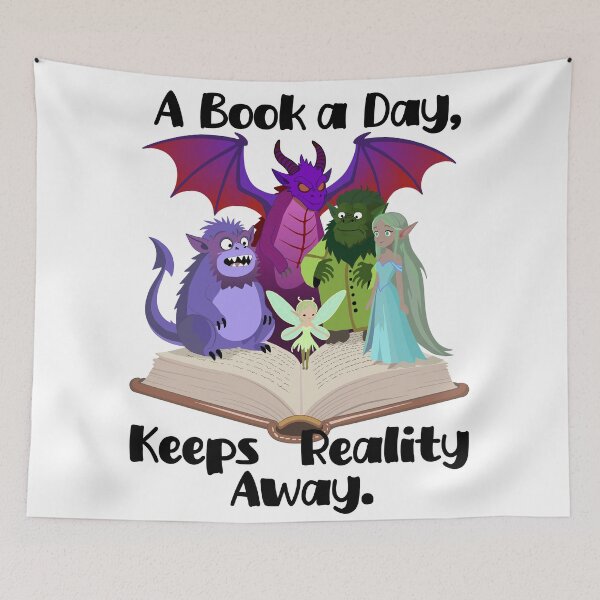 Item preview, A Book a Day Keeps Reality Away designed and sold by Really Bad Art.