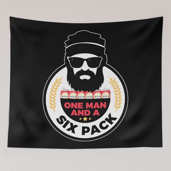 Item preview, One Man And A Six Pack - Man Masculinity Beer designed and sold by anziehend.
