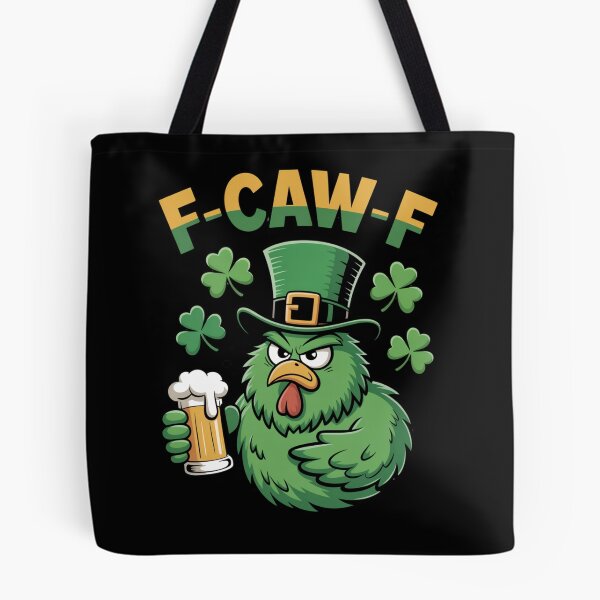 Item preview, F-Caw-F Grumpy Green Chicken Leprechaun Gold Green Letters St. Patrick's Day Funny Tee designed and sold by DarylWelsh2024.