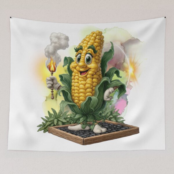 Item preview, Funny Grilling Corn Mascot – Cute BBQ Sweet Corn Cartoon Chef designed and sold by ChenEngEng.