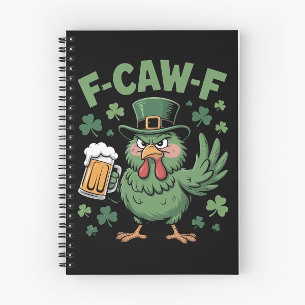 Item preview, F-Caw-F Grumpy Green Rooster Shamrock Field Leprechaun Beer St. Patrick's Day Funny Tee designed and sold by DarylWelsh2024.