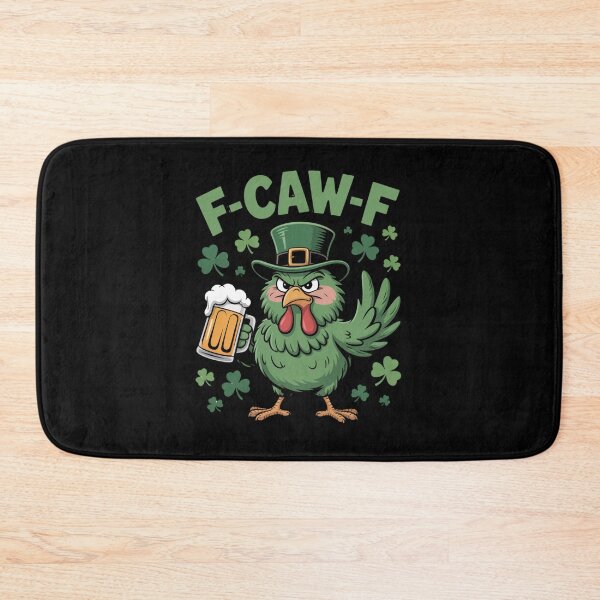 Item preview, F-Caw-F Grumpy Green Rooster Shamrock Field Leprechaun Beer St. Patrick's Day Funny Tee designed and sold by DarylWelsh2024.