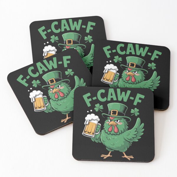 Item preview, F-Caw-F Sassy Green Rooster Leprechaun Hat Beer Wing Wave St. Patrick's Day Funny Tee designed and sold by DarylWelsh2024.