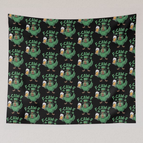 Item preview, F-Caw-F Sassy Green Rooster Leprechaun Hat Beer Wing Wave St. Patrick's Day Funny Tee designed and sold by DarylWelsh2024.