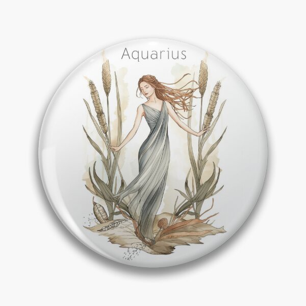 Item preview, Aquarius) – "Ethereal Spirit" | Botanical Zodiac Sign designed and sold by YvkafromPoland.