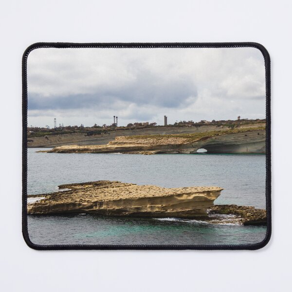 Item preview, Coastal Rock Formation With Sea Arch and Calm Blue Water Under Cloudy Sky designed and sold by Nmallia.