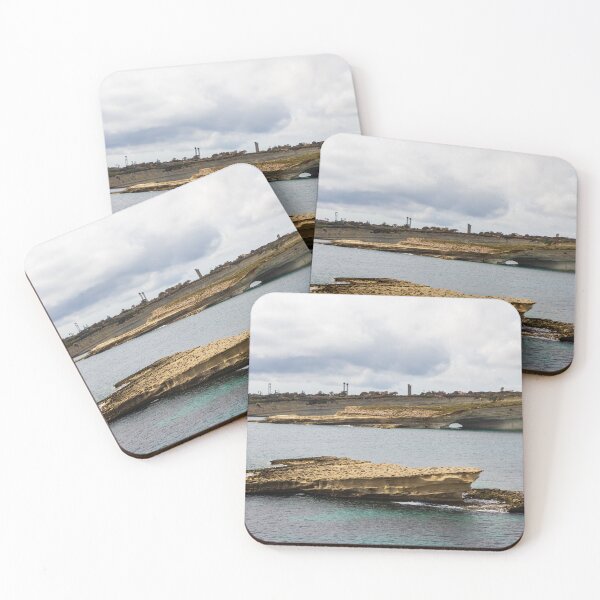 Item preview, Coastal Rock Formation With Sea Arch and Calm Blue Water Under Cloudy Sky designed and sold by Nmallia.