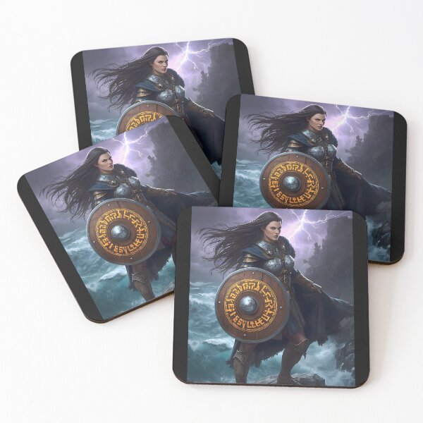 Item preview, The Shield Maiden — Epic Fantasy Art designed and sold by PolarisQuill.