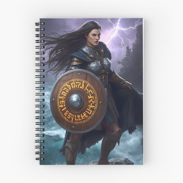 Item preview, The Shield Maiden — Epic Fantasy Art designed and sold by PolarisQuill.
