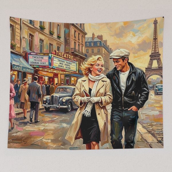 Item preview, A Parisian Stroll: Monroe and Dean at the Eiffel Tower designed and sold by Art's Diner.