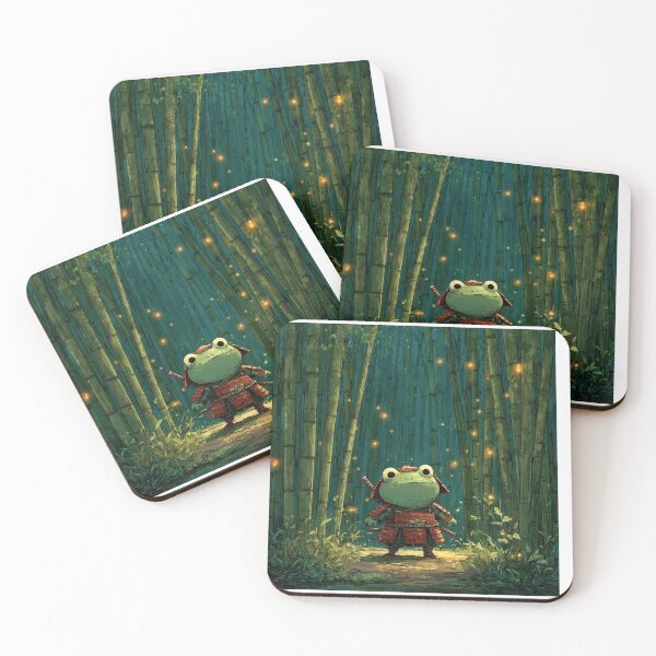 Item preview, Samurai Frog in Bamboo Forest - Arashiyama Japanese Kaeru Art designed and sold by De Aqui y de Alla Studio.