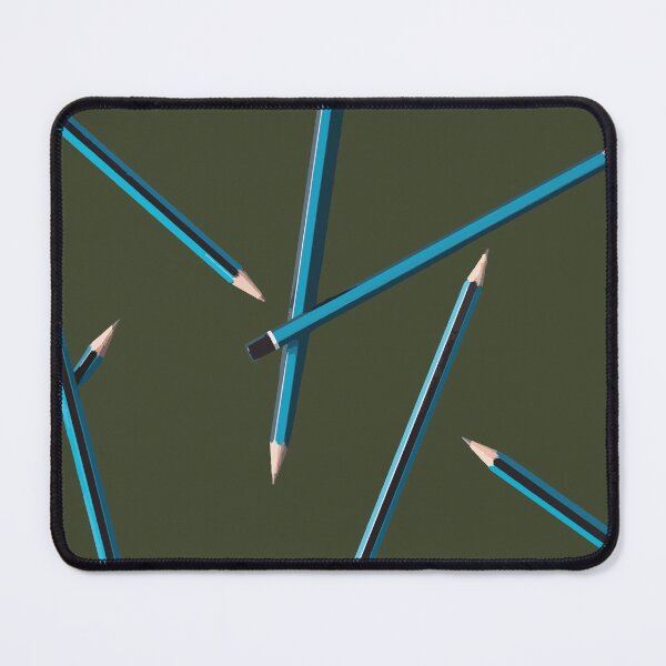 Item preview, Blue Pencils on Dark Green Background designed and sold by Arturo Daniel Garcia Palomo.