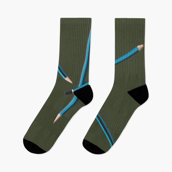 Item preview, Blue Pencils on Dark Green Background designed and sold by Arturo Daniel Garcia Palomo.