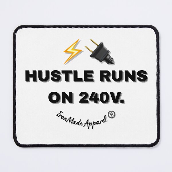 Item preview, Hustle Runs on 240V Electrician T-Shirt – Funny High Voltage Electrician Shirt for Linemen, Sparky Workwear Gift designed and sold by IronMade Apparel.
