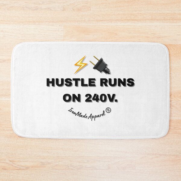 Item preview, Hustle Runs on 240V Electrician T-Shirt – Funny High Voltage Electrician Shirt for Linemen, Sparky Workwear Gift designed and sold by IronMade Apparel.
