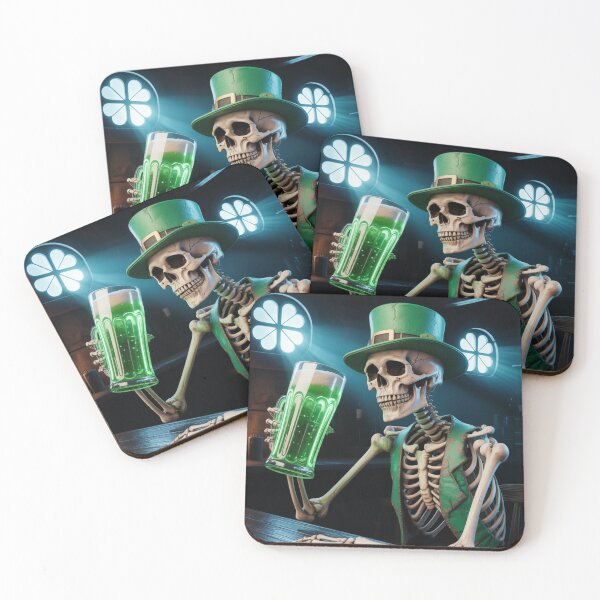 Item preview, Skeleton Leprechaun Green Beer Irish Pub St. Patrick's Day Gothic Funny Graphic Tee designed and sold by DarylWelsh2024.