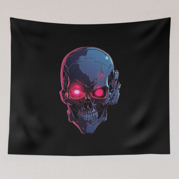 Item preview, Crâne Cybernétique Futuriste – Illustration Techno Cyberpunk designed and sold by Wawan35200.