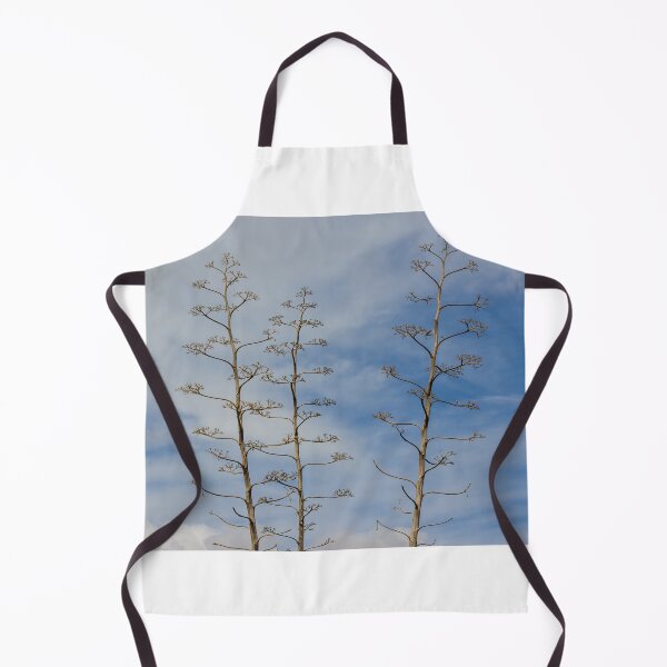 Item preview, Tall Agave Flower Stalks Against Blue Sky With Sparse Branches and Minimalist Composition designed and sold by Nmallia.