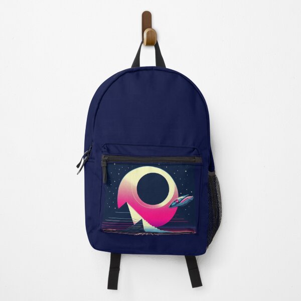 Item preview, “Neon Eclipse & Pyramid Portal – Retro Sci-Fi Voyage” designed and sold by Dogandesighn.