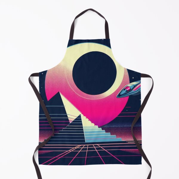 Item preview, “Neon Eclipse & Pyramid Portal – Retro Sci-Fi Voyage” designed and sold by Dogandesighn.