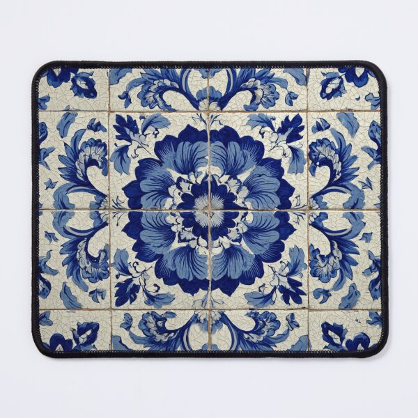 Item preview, Antique Classic Lisbbon Azulejo Porcelain Flowers Bouquet Pattern designed and sold by GrinGalore.