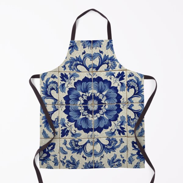 Item preview, Antique Classic Lisbbon Azulejo Porcelain Flowers Bouquet Pattern designed and sold by GrinGalore.