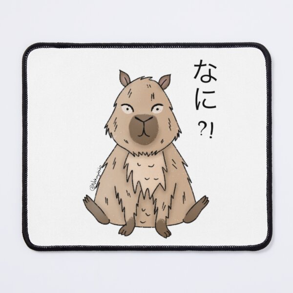Item preview, Shocked Capybara Nani Kawaii Japanese Illustration designed and sold by Nekogobido.