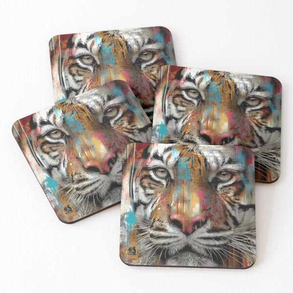 Item preview, Tiger portrait street art style designed and sold by drizzd.