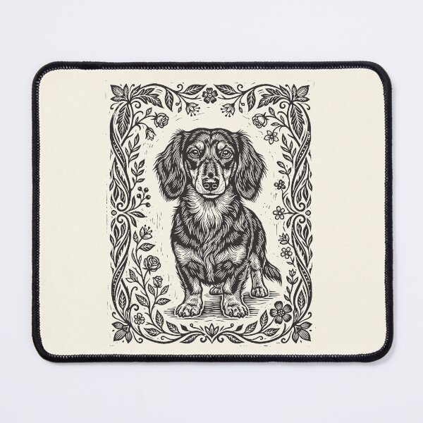Item preview, Floral Dachshund Puppy Lino Style Doxie Lover designed and sold by Y-Vibes.
