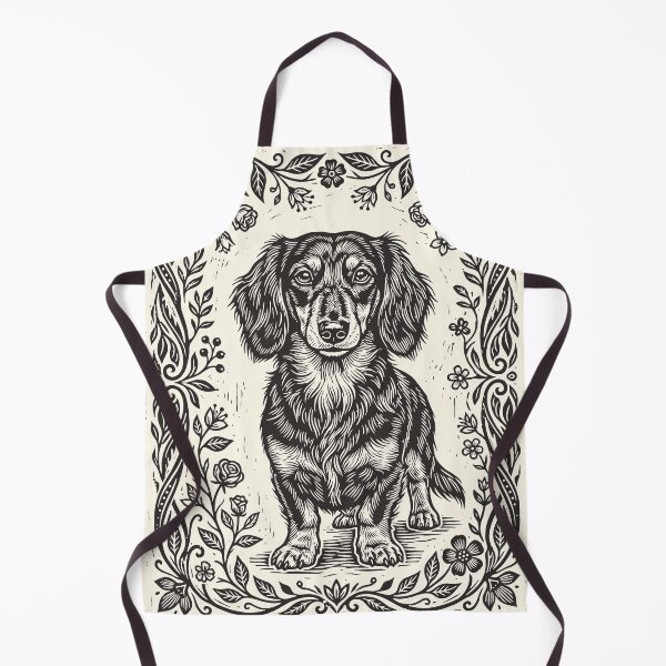 Item preview, Floral Dachshund Puppy Lino Style Doxie Lover designed and sold by Y-Vibes.