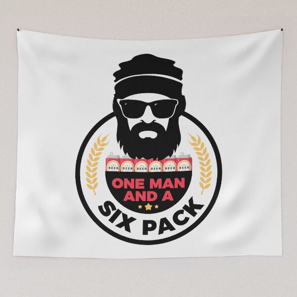 Item preview, One Man And A Six Pack - Man Masculinity Beer designed and sold by anziehend.