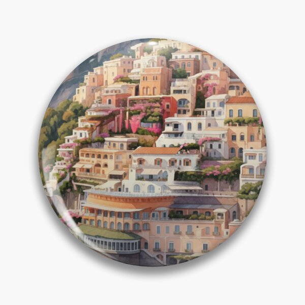 Item preview, Pastel sunset in Positano – Italian coast illustration designed and sold by HeyHas.