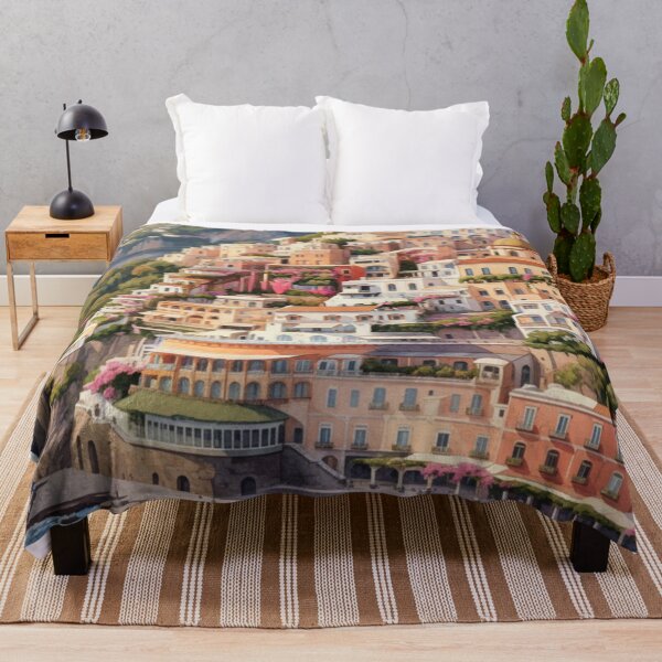 Item preview, Pastel sunset in Positano – Italian coast illustration designed and sold by HeyHas.