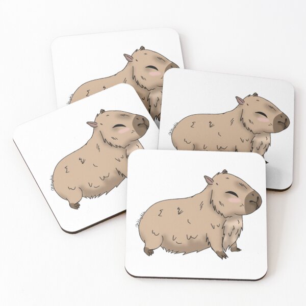 Item preview, Smiling Capybara Cute Zen Kawaii Illustration designed and sold by Nekogobido.
