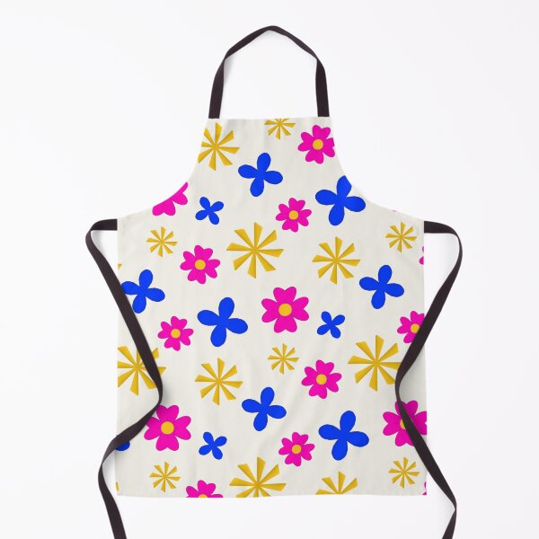 Item preview, Colorful Floral Pattern | Pink Blue Flowers and Yellow Pinwheels on Soft Bone White Background designed and sold by MFGB-Creations.