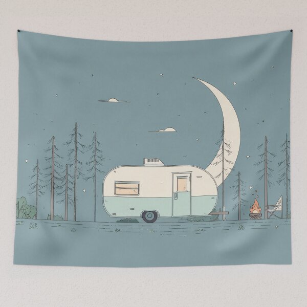 Item preview, A trailer is parked in a forest designed and sold by anytka.