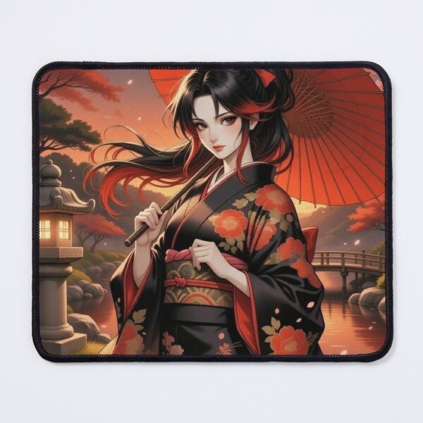 Item preview, Sunset Kimono Red Umbrella Grace designed and sold by RadaQueen.
