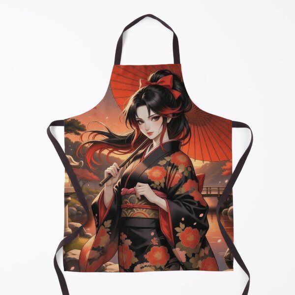 Item preview, Sunset Kimono Red Umbrella Grace designed and sold by RadaQueen.