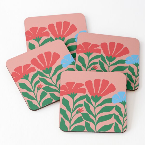 Item preview, Poppy Swirl Print,Abstract Flower Painting in Matisse and Hockney Style, White Vase Art with Pink and Orange Stripes, Gouache Illustration with Bold Pastel Colors designed and sold by Colorfuly.