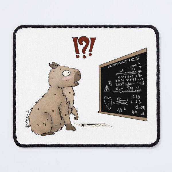 Item preview, Capybara Confused by Mathematics Humorous Illustration. designed and sold by Nekogobido.